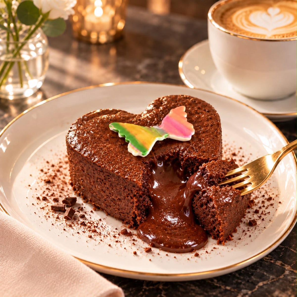Kalp Çikolatalı Sufle - 4'lü